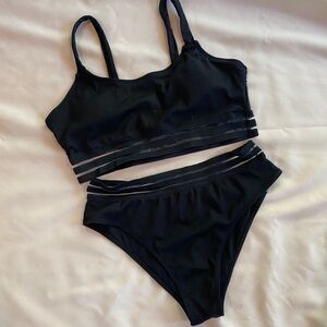 Size Large, Black 2 piece swimsuit Shein, Bikini